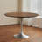 Black Walnut Color+Silver Round Solid Wood+Stainless Steel Dining Table-1900899072