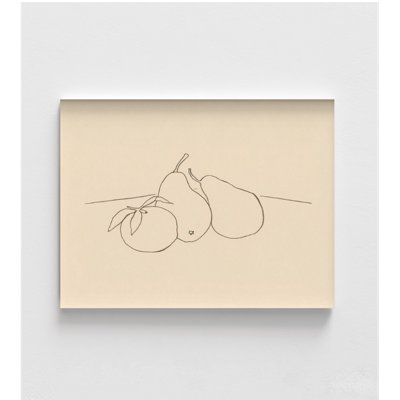 «Fruit Line Dessin IV» par Victoria Barnes, reproduction de poire encadrée, décoration murale agrume, fruits, reproduction d'art, art mural encadré