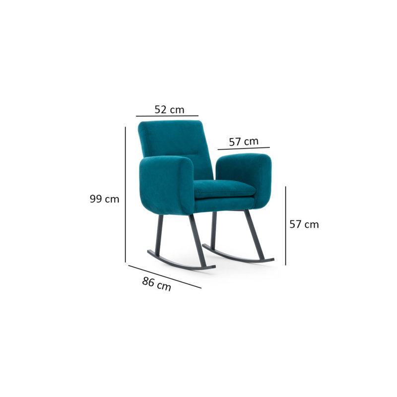 Ebberta Rocking Chair, Petrol Green