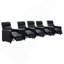 Black Upholstered 5-Seater Home Theatre With 2 Wedge Consoles