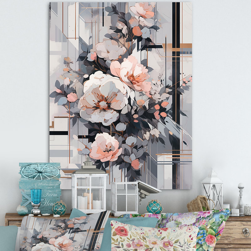 «Peony Serene Charm I», reproduction sur toile, Toile tendue, H 32 po x l 16 po x P 1 po