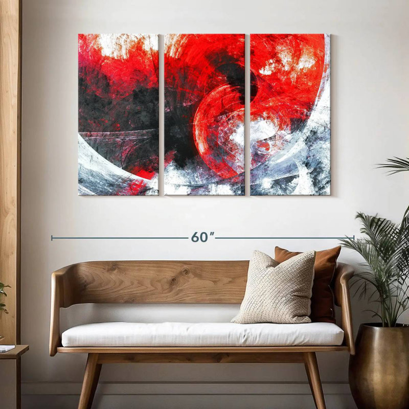 Avery Red Whirlpool Abstract, 32" H x 50" W