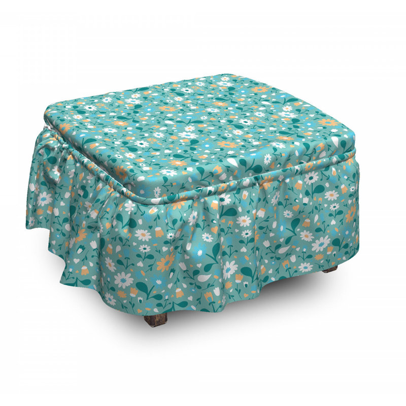 Housse pour dessin de fleurs repose-pieds