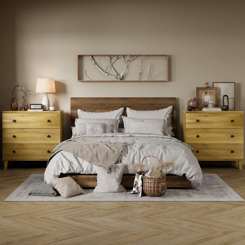 Dresser With 6 Drawers, Modern Chest Of Drawers W/Solid Wood Legs Dressers Buffet Storage Cabinet For Living Room, Baby Room, Nursery,Oak