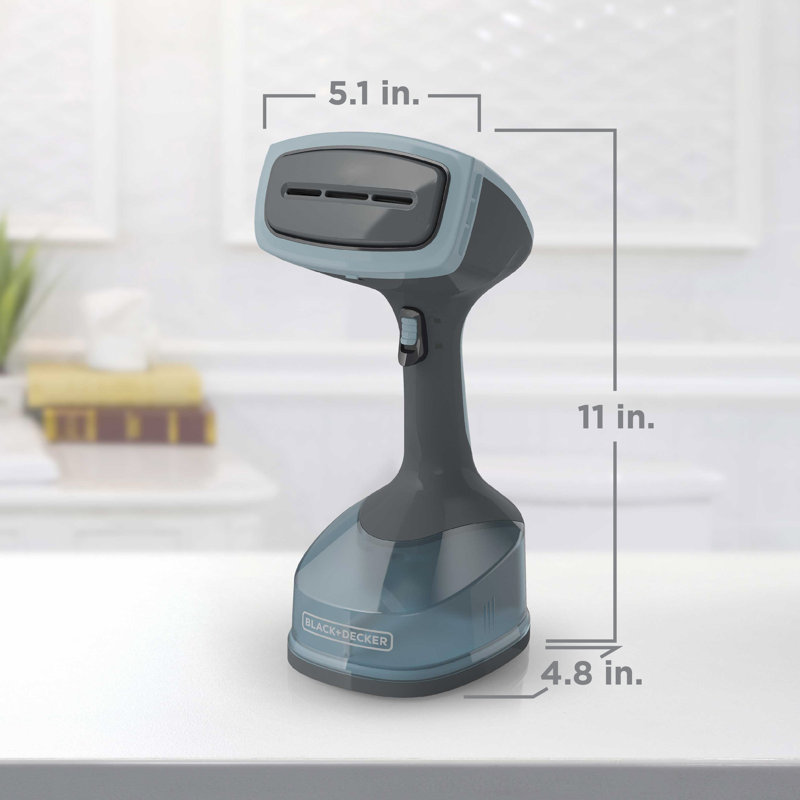 BLACK+DECKER Handheld Steamer for Clothes, Fast Wrinkle Removal, Auto Shut-Off, Attachments for Delicate Fabrics,  and Steaming Curtains, (HGS200).