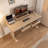 Brown Rectangular Hight adjustable Solid Wood with 2 drawers desk-108169595