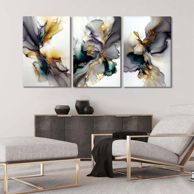 3 Piece Wrapped Canvas Print, 60 cm H x 40 cm W