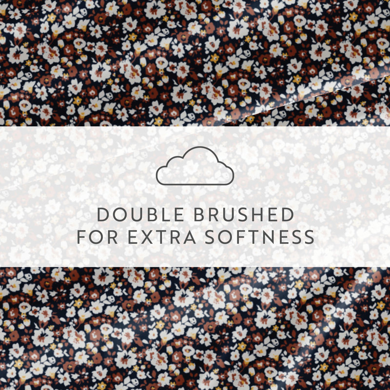 Twin Terracotta Floral Microfiber Kids Sheet Set