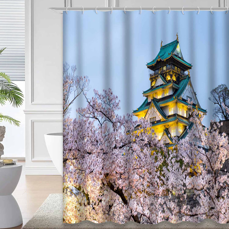 Rideau de douche japonais Cherry Blossoms, L 72 po x l 72 po