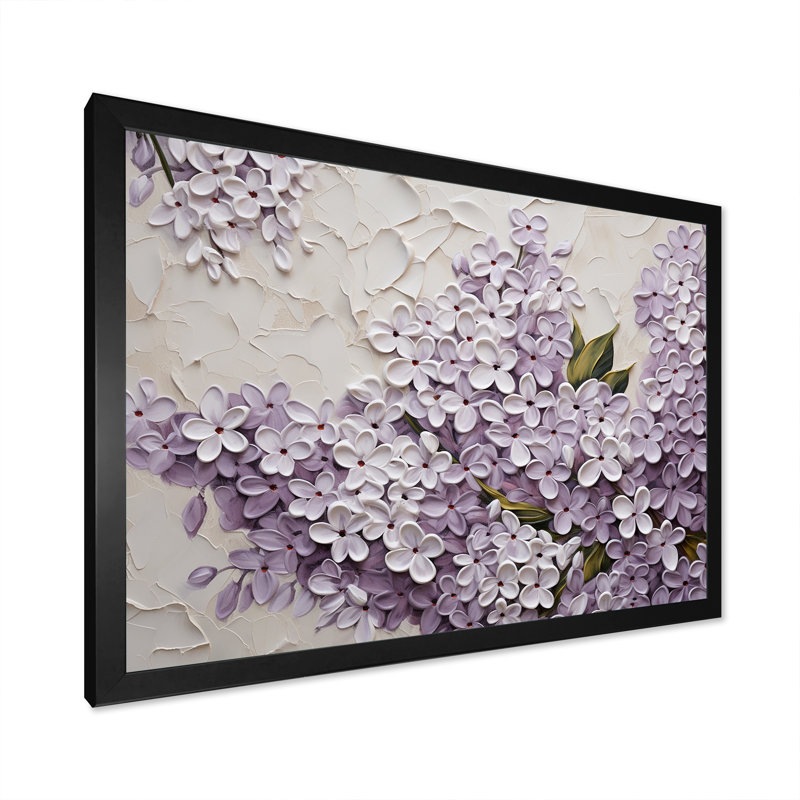 «Blooming Lilac Melody VI» sur toile, Cadre simple noir, H 30 po x l 40 po x P 1,5 po