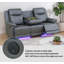 Canapé inclinable en cuir gris foncé