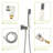 10 Inch Wall Mounted Square Shower In Brushed Nickel - Waterfall Tub Spout, 3 Function, Rainfall Shower, Handheld Implement System With Spout Nickel, Rain Handheld, Facility Kit-118767965