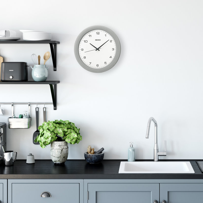 QXA137SLH Wall Clock, Silver-Tone