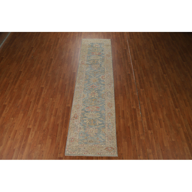 Vegetable Dye Oushak Turkish Runner Rug 3x11