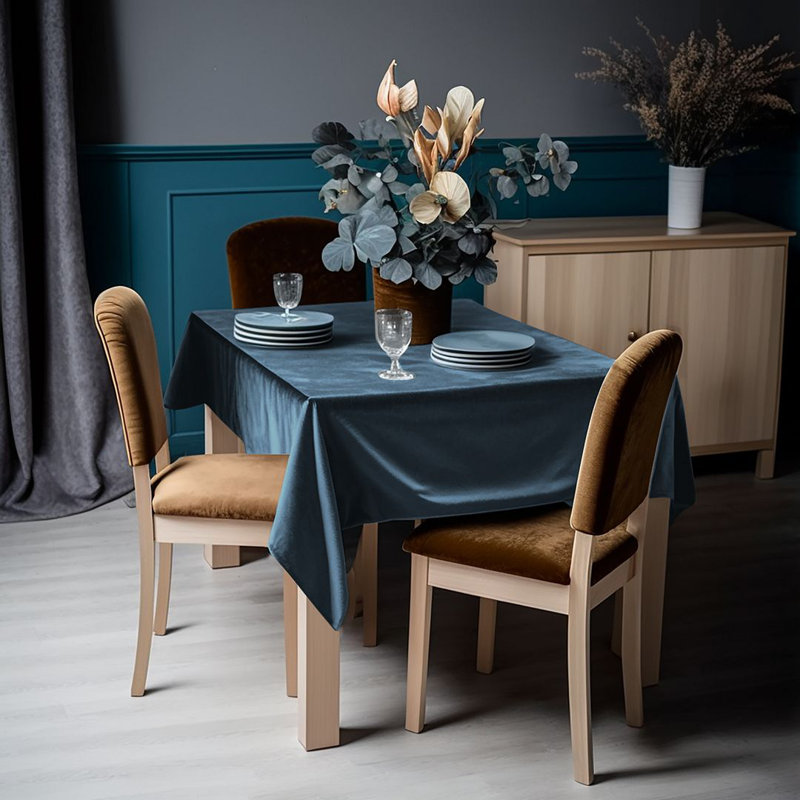 Luxury Matte Velvet Tablecloth, 120" L x 52" W, 64 Lime