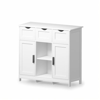 35.4"W*31.1"H Multifunctional Storage Cabinet With Drawers & Adjustable Shelves, White