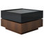Table basse multifonctionnelle carrée rotative à 360 ° avec 2 tiroirs, table centrale à 2 niveaux ultrabrillante avec plateau pivotant et rangement, table d'appoint en noyer pour le salon
