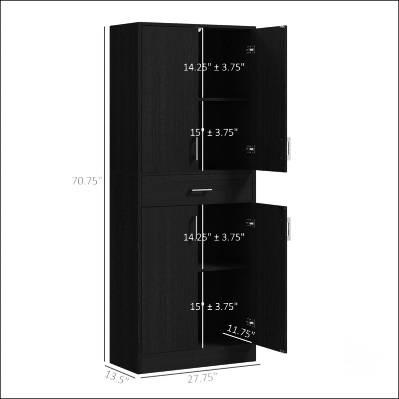 Armoire de cuisine, grande armoire de rangement autoportante