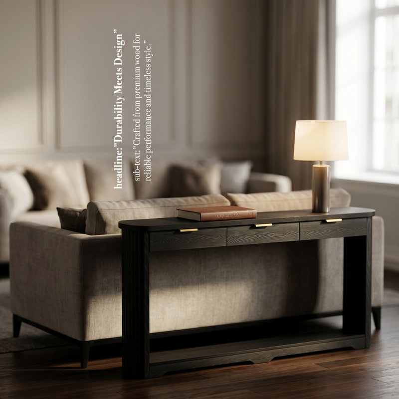 Table d'appoint en bois, Noir