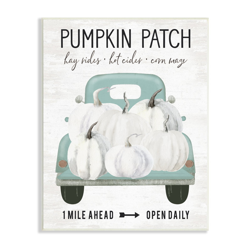 «Pumpkin Patch Mile Ahead Sign», Plaque murale, H 15 po x l 10 po x P 0,5 po