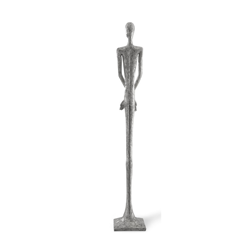Lloyd Skinny Male Statue, 84" H x 16" W x 13" D, Silver