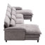 Canapé modulaire en U, 4 places avec méridienne, tissu éponge, gris pour le salon de la décoration intérieure, coussin double, 4-75624321