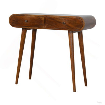 Chestnut London Console Table, 2 Drawers, Nordic Legs