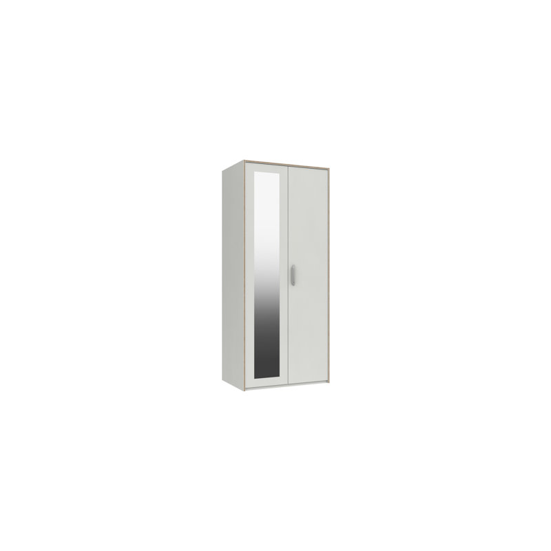 Zakariyah 2 Door Manufactured Wood Wardrobe, White