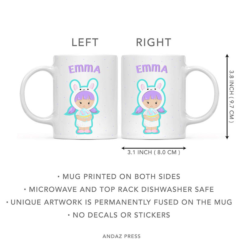 Grande tasse à café à poils de bébé personnalisées lavande Waldron, Oui