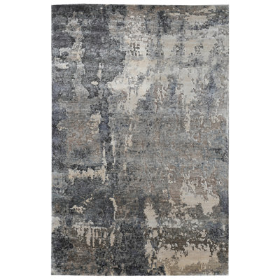 Hand Knotted Viscose Abstract Indoor Rug