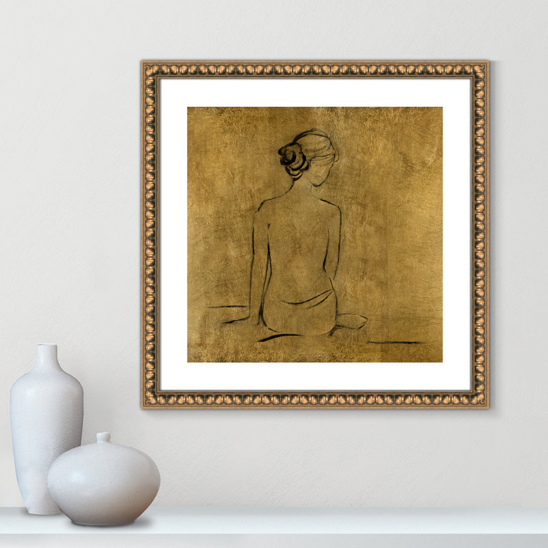 «Maia Golden Bather I» par Sally Swatland - reproduction d'art, H 24,75 po x l 24,75 po x P 1,13 po