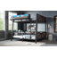 Lit superposé double avec tablettes de rangement, structure de lit superposé en métal avec lumière DEL et ports USB pour enfants, adolescents. Noir-133343149