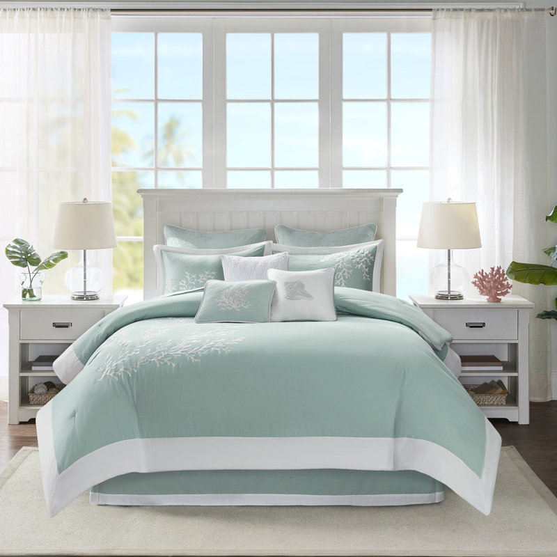 Édredon surdimensionné en coton surdimensionné pour grand lit avec détails corail et intérieur rembourré 100% duveteux