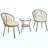 3-Piece Outdoor Rattan Bistro Set, 2 Wicker Chairs & Round Glass Table for Patio, Balcony & Courtyard-1707136855