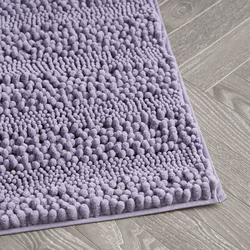 Laura Ashley Astor Chenille Non-Slip Bath Mat, Wisteria Purple, 20" W x 34" L
