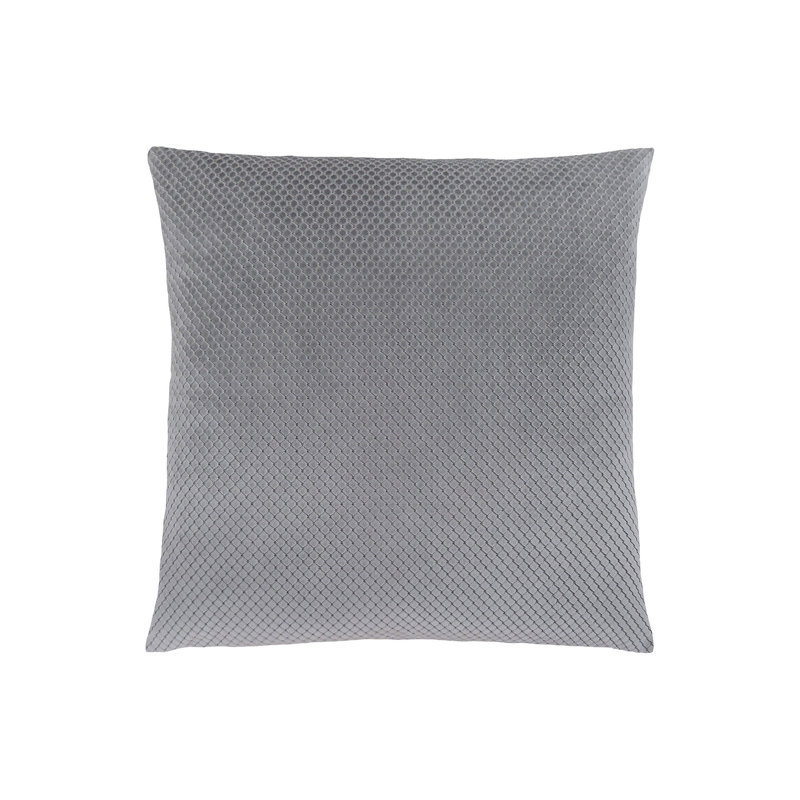 Luky Accent Pillow, 18 Inch, Diamond Pattern, Polyester Insert, Silver