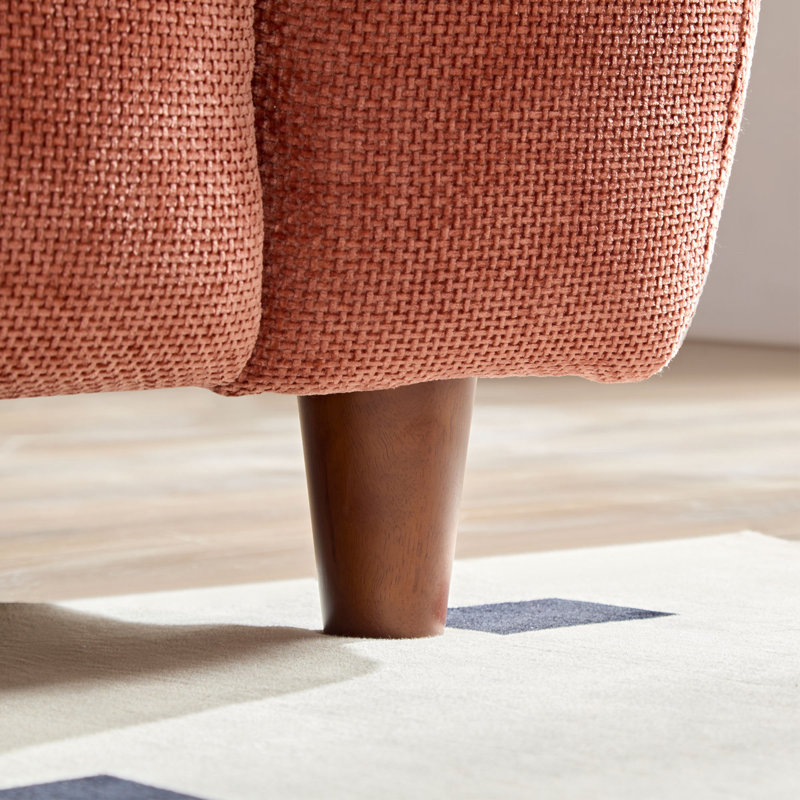 Canapé-lit modulaire convertible Marshmallow de style crème avec repose-pieds, Tissu caramel
