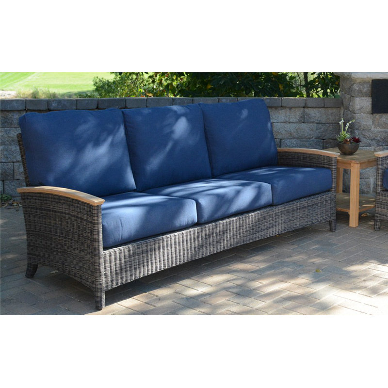 Bella Outdoor 4 - Piece Teak Conversation Set, Navy