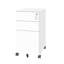 White 3 Mobile File Cabinet With Lock, All Metal Storage On Wheels, Office Storage, Two Shallow & One Deep Drawer, Fully Assembled, , 110Lbs/Drawer, Quick Setup Organization Helper, Easy