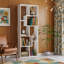 5-tier Modern Geometric Asymmetrical Bookcase, Open Back Etagere Display Shelf-1066334691