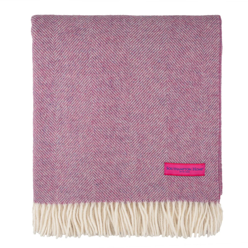 Jeté tissé en laine d'agneau Shetland, Rose pétale