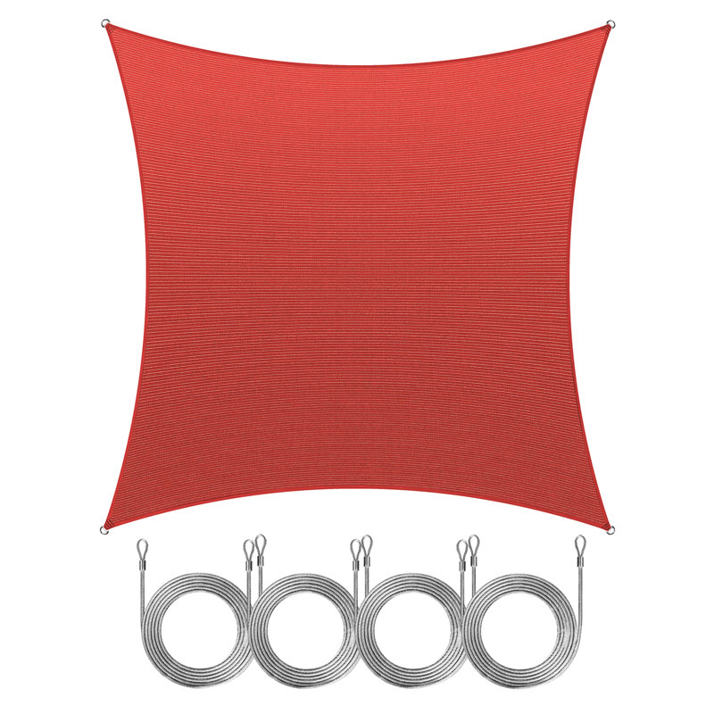 Voile d'ombrage Amgo, Rouge, Bordure de jardin x 10 pi,
