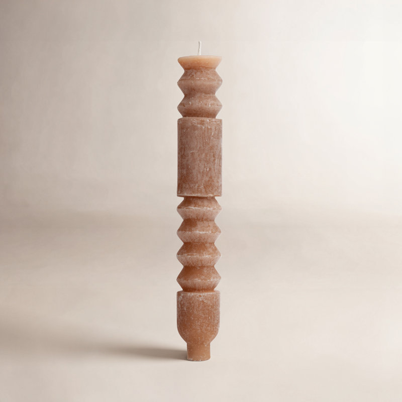 Unscented Totem Taper Candles in Box, Brown
