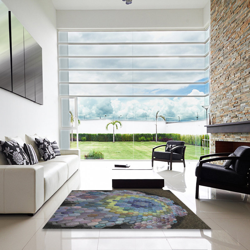 Geometric Indoor Rug, Square 8'