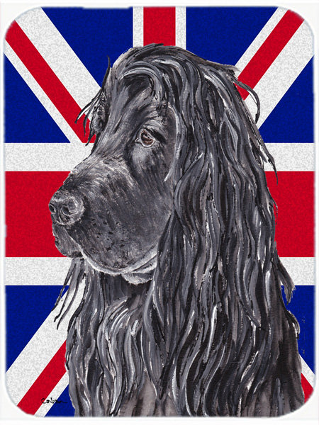 Robinet de épagneul avec panneau de coupe en verre à drapeau anglais britannique caroline Union Jack