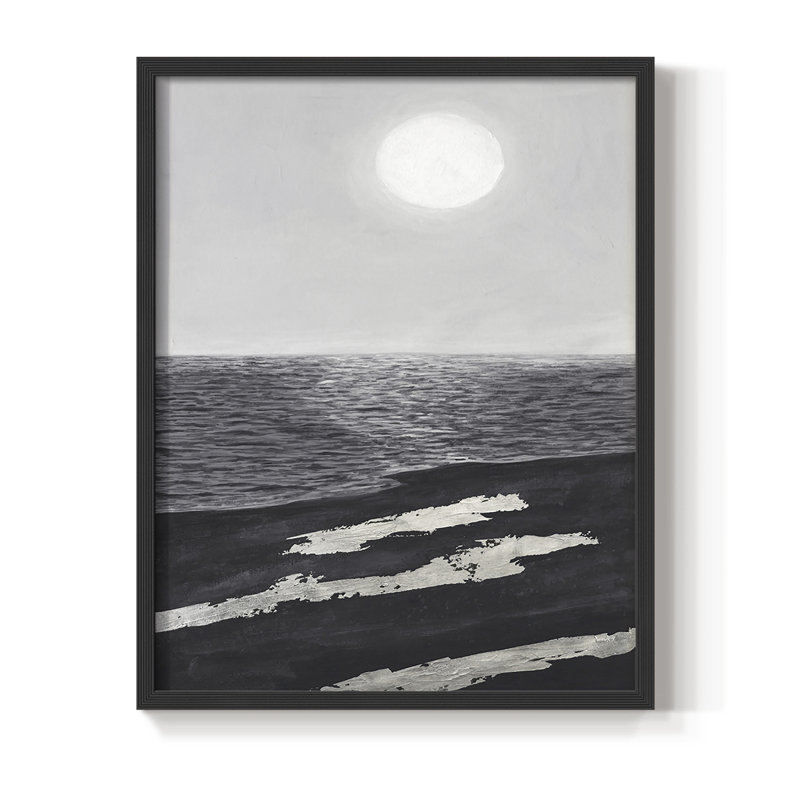 «Silver Shoreline I», reproduction encadrée - bois massif, Cadre simple noir, H 28 po x l 22 po