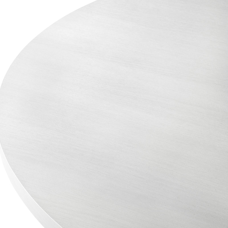 5 configurations de salle à manger - table ronde à tréteaux et 4 chaises bleues et blanches avec coussins en mousse