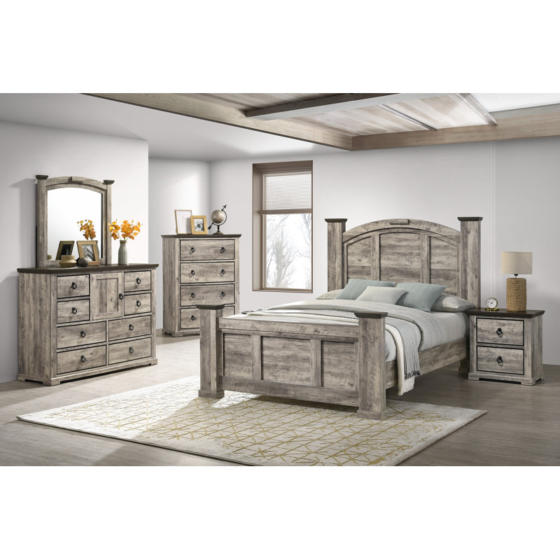 Ensemble de chambre à coucher Lovesta, Très grand, Ensemble de 7 pièces : lit, 2 tables de chevet, c