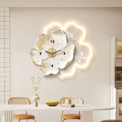 White Free Form Crystal porcelain Wall Clock