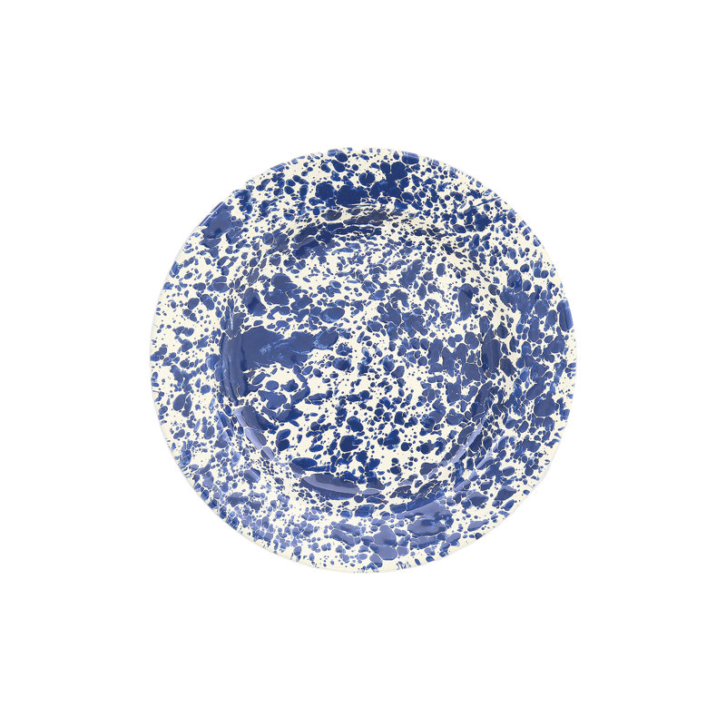 Splatter Dinner Plates, Red, Navy